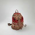 Kilim Leather Backpack, Boho Tribal Rucksack, Vintage Style Bag