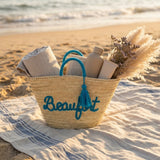 Personalized Straw Beach Bag Custom Embroidered Summer Tote