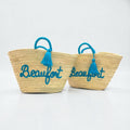 Personalized Straw Beach Bag Custom Embroidered Summer Tote