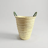 Woven Straw Market Tote with Leather Handles & Tassel