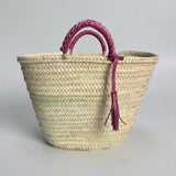 Woven Straw Market Tote with Leather Handles & Tassel