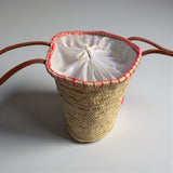 Embroidered Flamingo Straw Tote Bag Woven Summer Beach Basket