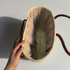 Evil Eye Straw Bag, Large Sequin Woven Market Tote & Leather Handles