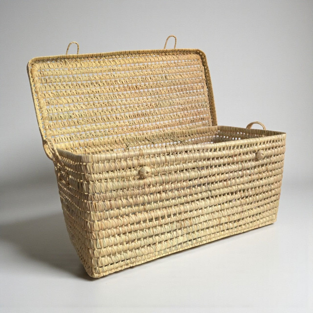 Natural Woven Storage Trunk Palm Leaf Chest Organizer
