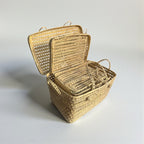 Natural Woven Storage Trunk Palm Leaf Chest Organizer