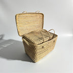 Natural Woven Storage Trunk Palm Leaf Chest Organizer