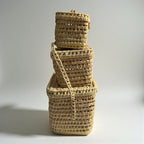 Natural Woven Storage Trunk Palm Leaf Chest Organizer